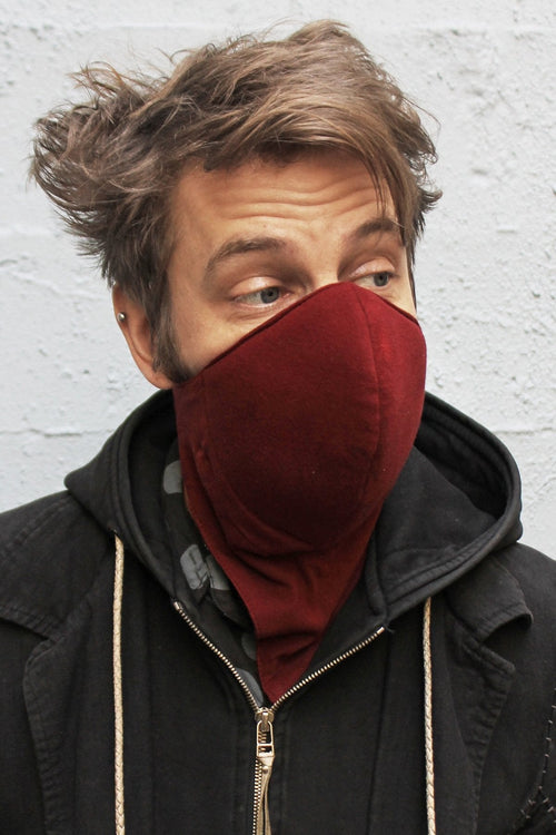 5D Winter Velcro Dust Mask - maroon with scarf Dust Mask Showcase 