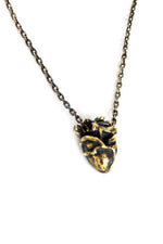 Jan Hilmer Anatomical Brass Heart Necklace -  Small - Necklaces - Brass / Small (1/2") - FIVE AND DIAMOND