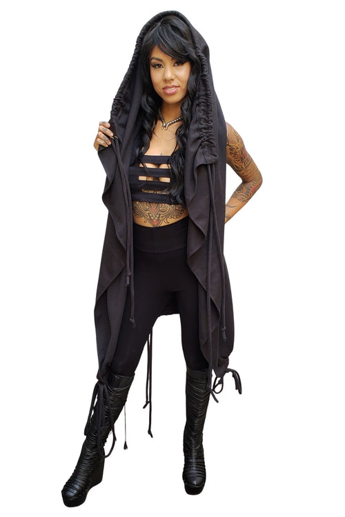 Dutchess Conversion Vest - Black Fleece - Hoodies - Womens - One Size - Ships Now - FIVE AND DIAMOND