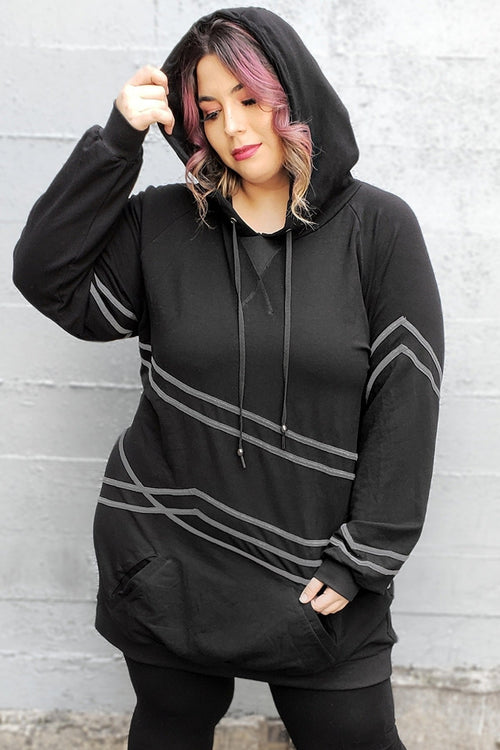 5D x Stellar Dust Chevron Oversized Hoody - bamboo Made to Order 5D x Stellar Dust 
