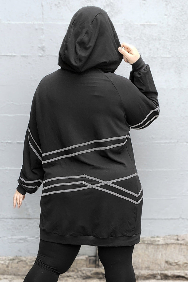 5D x Stellar Dust Chevron Oversized Hoody - bamboo Made to Order 5D x Stellar Dust 