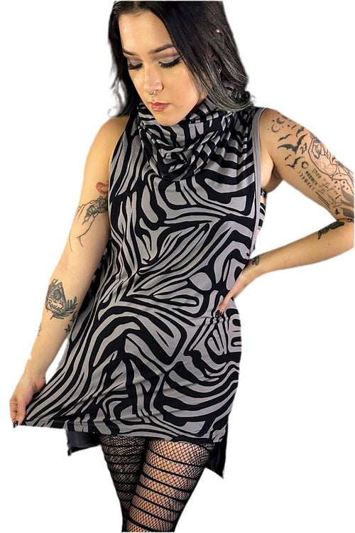 5D x Stellar Dust Cowl Tank - zebra Dresses 5D x Stellar Dust 