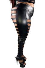 5D x Stellar Dust Deluxe Cage Leggings - faux leather Leggings 5D x Stellar Dust 