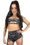 5D x Stellar Dust Helia Shorts - zebra Shorts-Womens 5D x Stellar Dust 