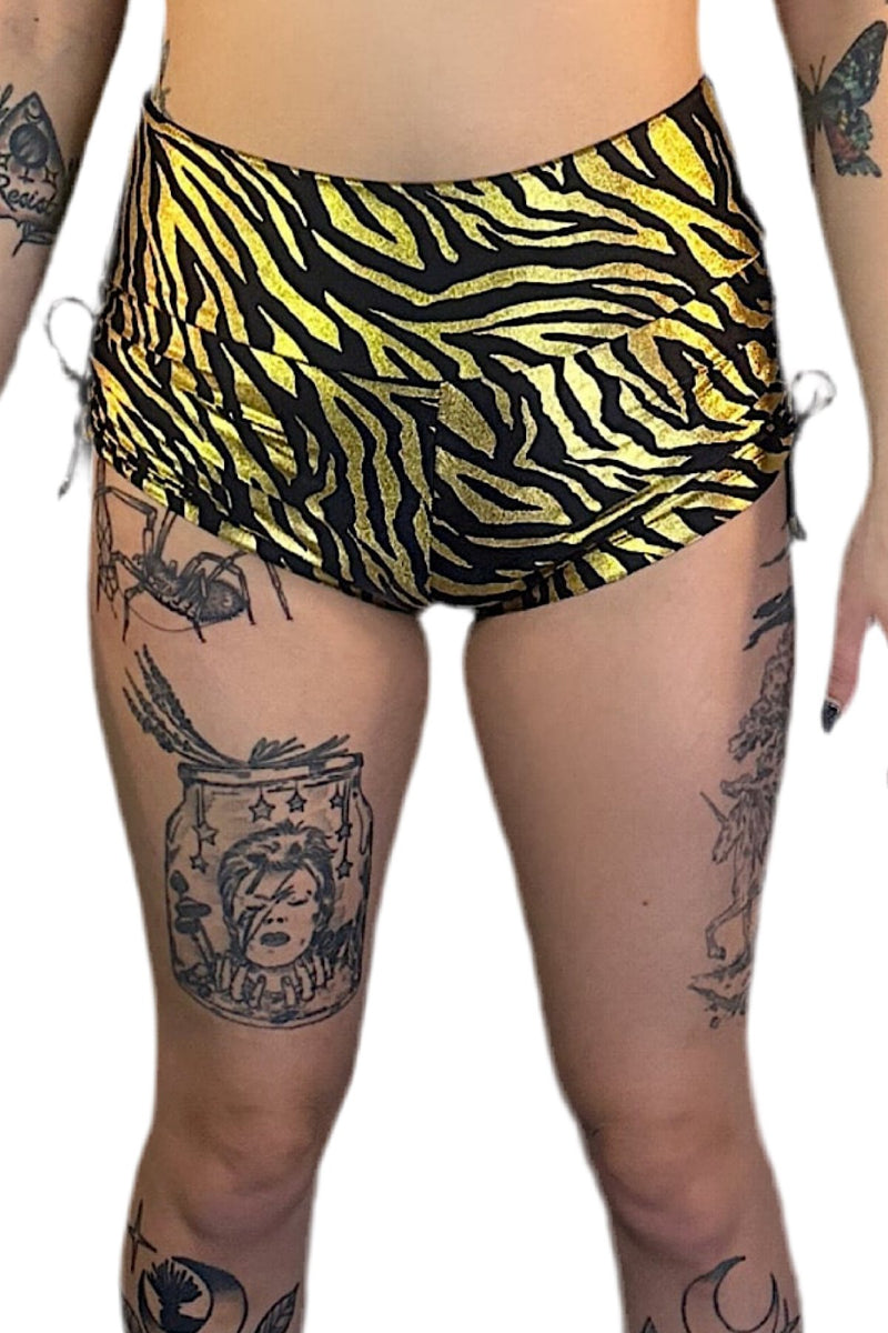 5D x Stellar Dust Helia Shorts - zebra Shorts-Womens 5D x Stellar Dust 