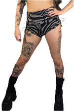 5D x Stellar Dust Helia Shorts - zebra Shorts-Womens 5D x Stellar Dust 