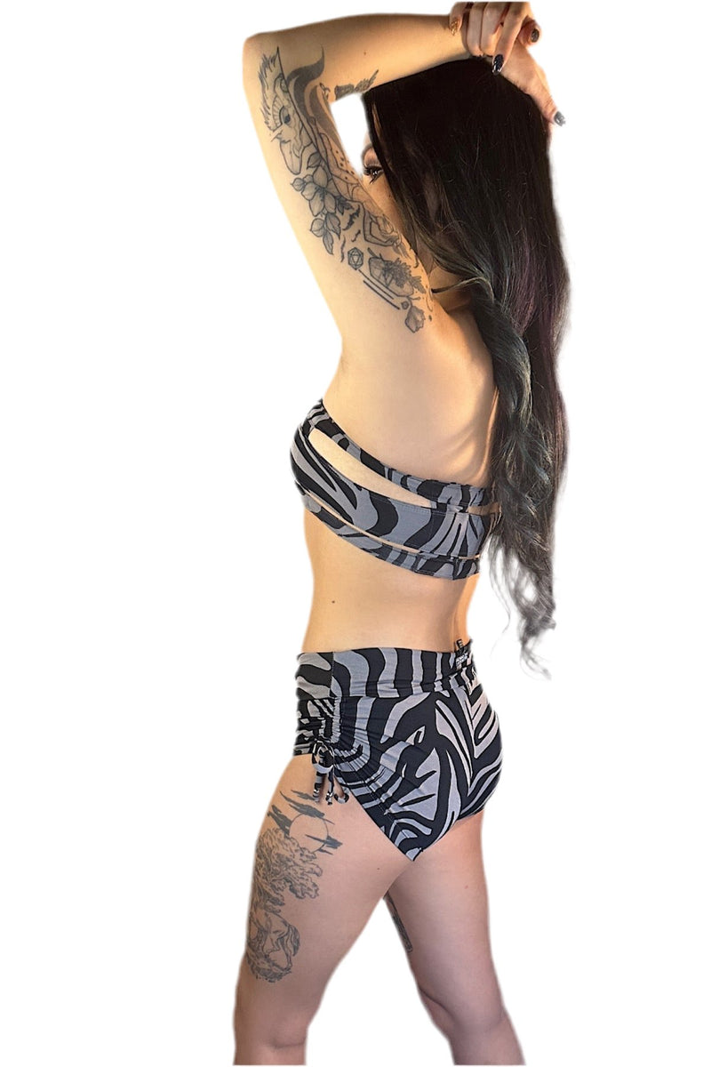 5D x Stellar Dust Helia Shorts - zebra Shorts-Womens 5D x Stellar Dust 