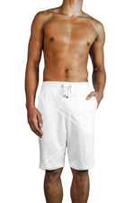 5D x Stellar Dust Mens Chevron Shorts - white/white Shorts-Mens 5D x Stellar Dust 