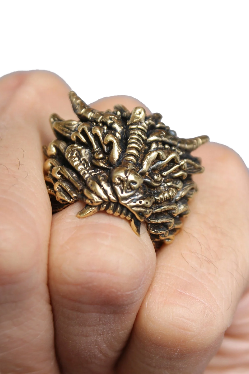 5D x Eyecon x Miss Monster Foo Dog Ring - Brass