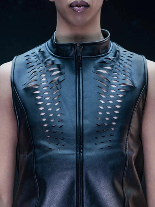 Cyberesque Kamaloka Vest - faux leather Vests-Mens Cyberesque 