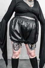 Five and Diamond Bloomer Hot Pants - leather/mesh Shorts-Womens FIVE AND DIAMOND 