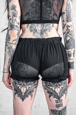 Five and Diamond Bloomer Hot Pants - leather/mesh Shorts-Womens FIVE AND DIAMOND 