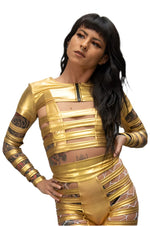 Five and Diamond Cage Bolero - gold foil Cage FIVE AND DIAMOND 