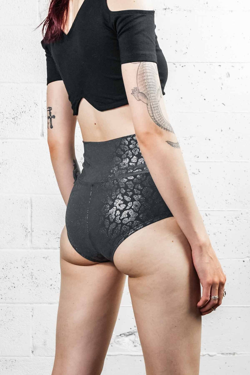 Five and Diamond Cheeky Shorts - silver leopard Bottoms FIVE AND DIAMOND 