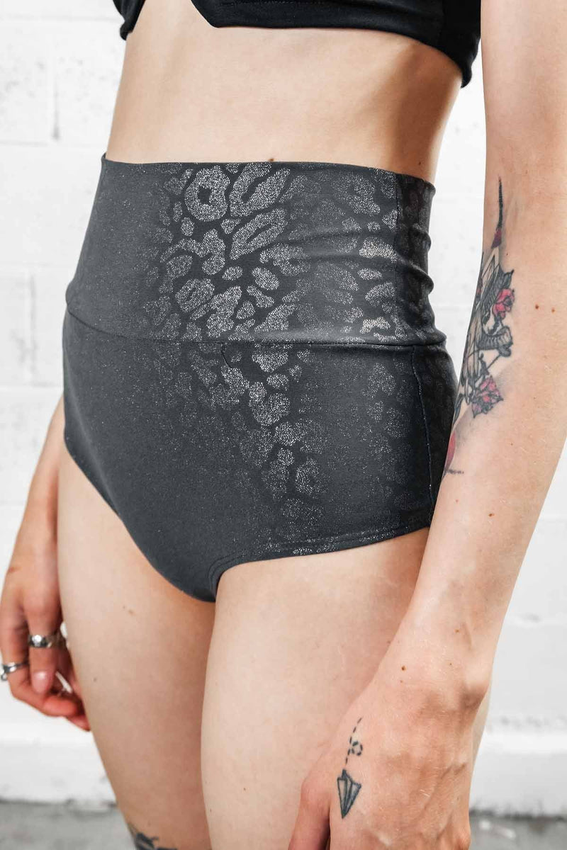 Five and Diamond Cheeky Shorts - silver leopard Bottoms FIVE AND DIAMOND 