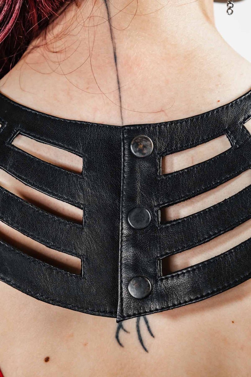 Five and Diamond Desert Cage Chestplate - leather Collars FIVE AND DIAMOND 