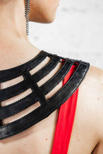 Five and Diamond Desert Cage Chestplate - leather Collars FIVE AND DIAMOND 