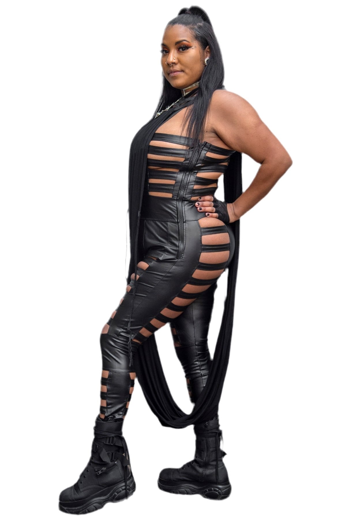 leather cage dress CAGE DRESS