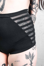 Five and Diamond Gamut Booty Shorts - cotton/mesh Shorts-Womens FIVE AND DIAMOND 