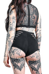 Five and Diamond Gamut Booty Shorts - cotton/mesh Shorts-Womens FIVE AND DIAMOND 