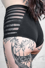 Five and Diamond Gamut Booty Shorts - cotton/mesh Shorts-Womens FIVE AND DIAMOND 