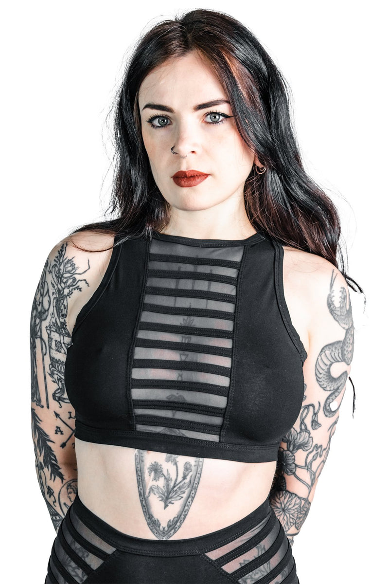 Five and Diamond Gamut Top - cotton/mesh Tops-Womens FIVE AND DIAMOND 