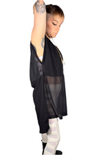 Five and Diamond Half Mesh Oversize Top - cotton/mesh Shirts-Mens FIVE AND DIAMOND 