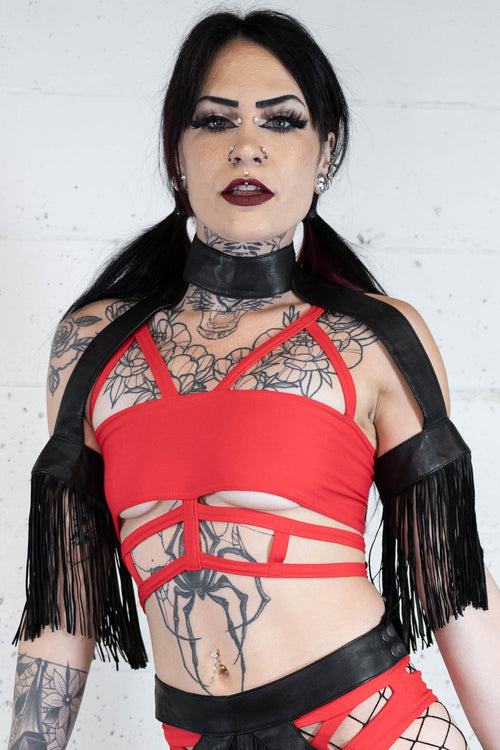 Five and Diamond Harlot Epualette - leather Collars FIVE AND DIAMOND 