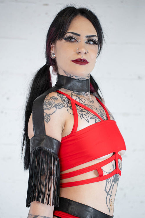 Five and Diamond Harlot Epualette - leather Collars FIVE AND DIAMOND 