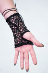 Five and Diamond Lace Corset Gloves - black/silver Gloves FIVE AND DIAMOND 