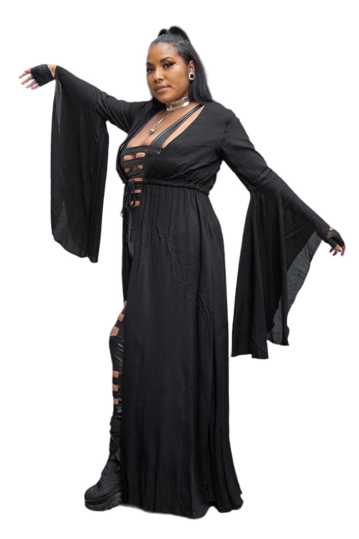 holy clothing morticia dress Morticia Dress in Black XL