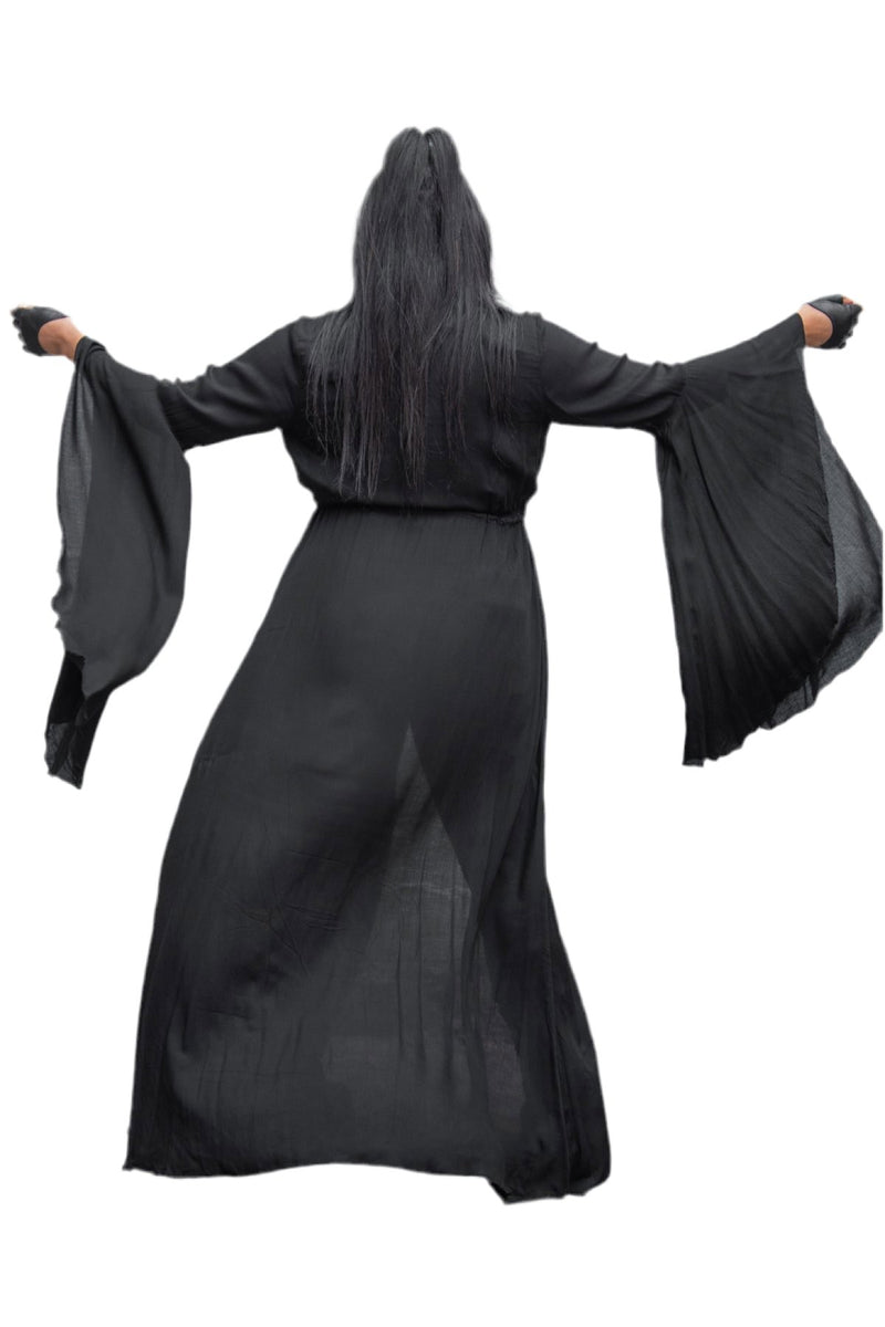 Five and Diamond Morticia Robe - rayon Black (no fringe) / Large Five and Diamond Morticia Robe - rayon Black (no fringe) / Large