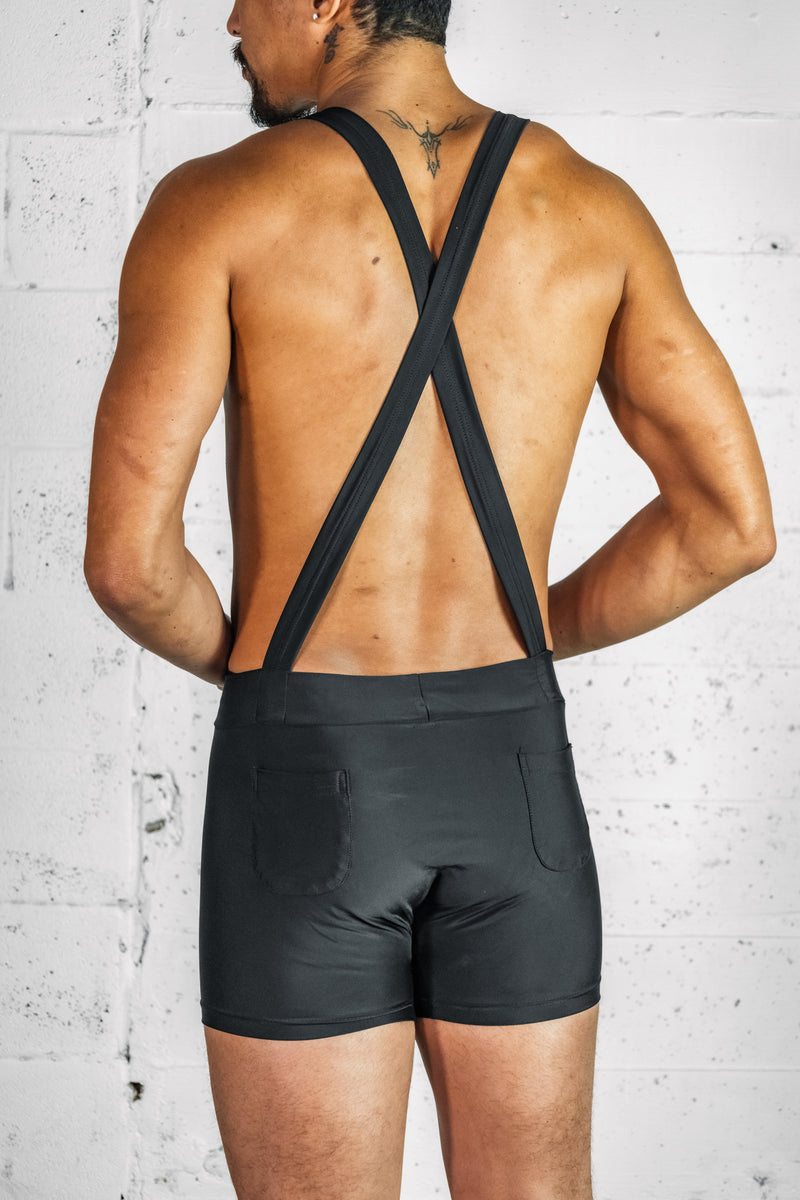 Five and Diamond Romper with Suspenders Swim-Men FIVE AND DIAMOND 