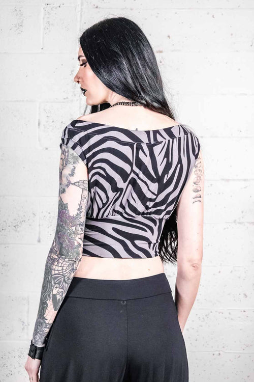 Five and Diamond Sabrina Top - tiger Tops-Womens FIVE AND DIAMOND 