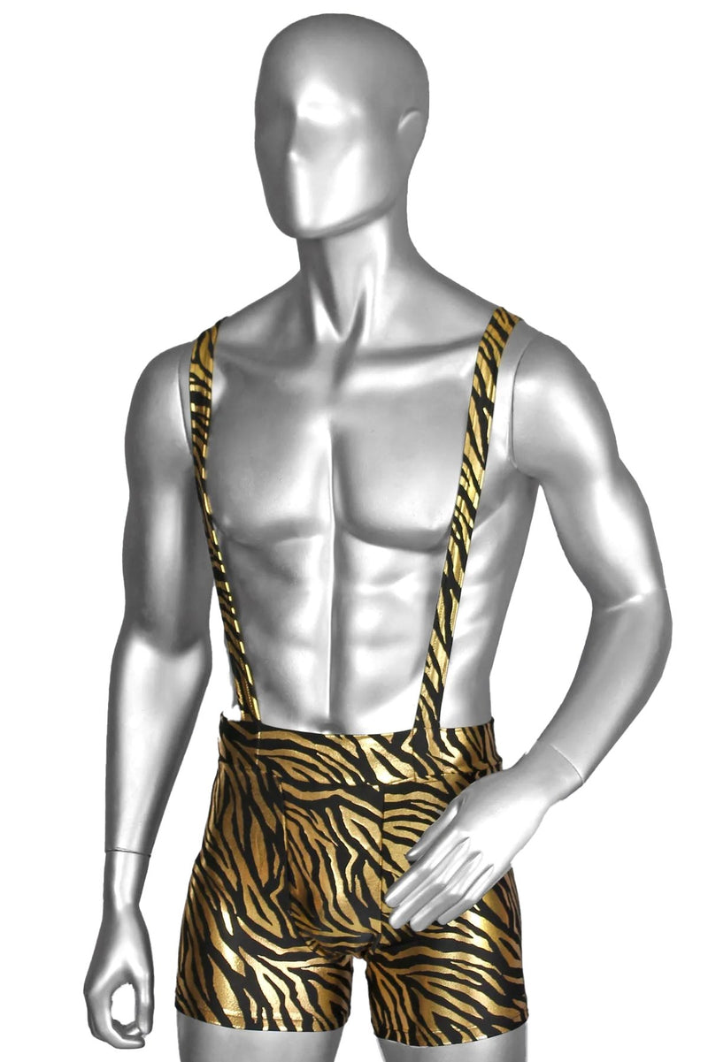 Five and Diamond Tiger Romper with Suspenders Swim-Men FIVE AND DIAMOND 