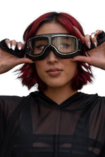 Retro, Foldable Motorcycle Goggles - Black Goggles Showcase 