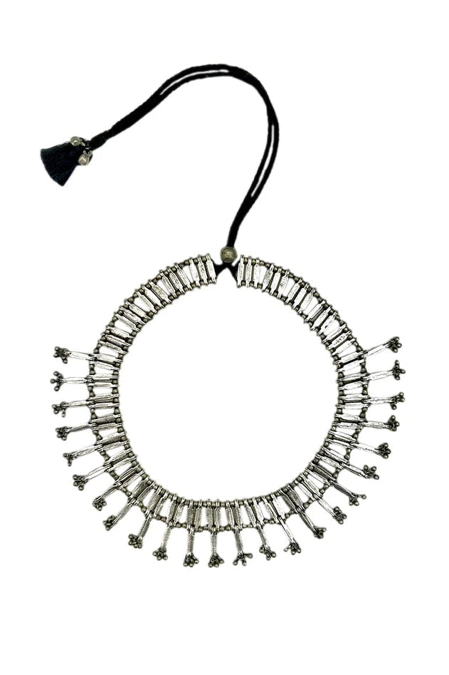 Slate and Salt Nisha Collar Necklace - Zinc Alloy Metal + 100% Cotton Necklace Slate and Salt 