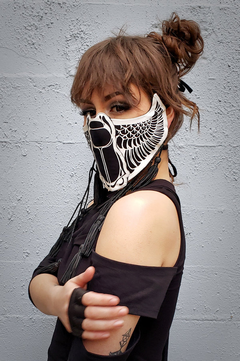 5D Scarab Bandanna White - Dust Mask -  - FIVE AND DIAMOND