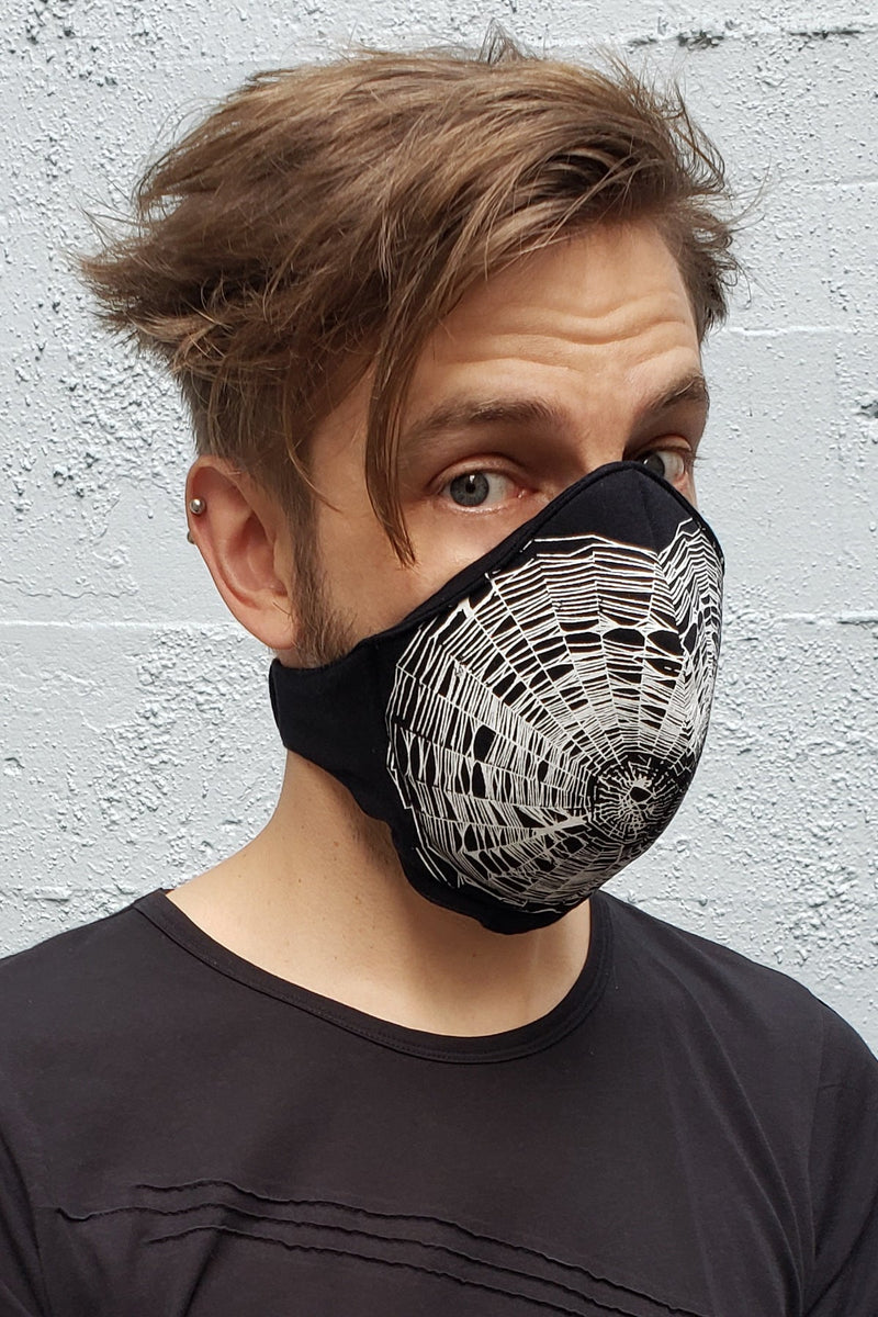 5D Winter Velcro Dust Mask - Spider Web (Reversible to black) Dust Mask Showcase 