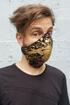 5D Winter Velcro Dust Mask - Splat  (Reversible to black) - Dust Mask - Black/Gold / Small - FIVE AND DIAMOND
