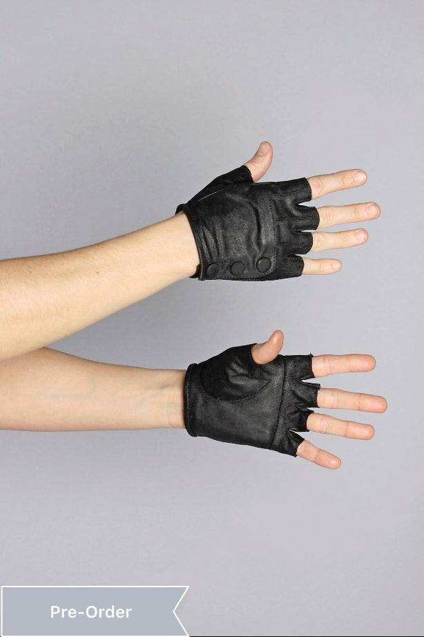 5D x Steam Trunk Spat Glove Gloves Steam Trunk Black Leather XS 