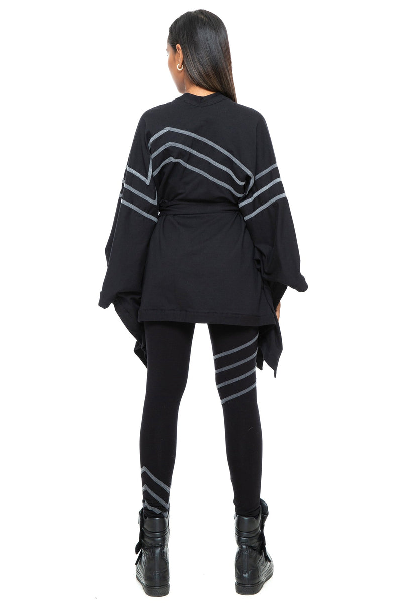 5D x Stellar Dust Asymmetric Kimono Jacket - Hoodies - Womens -  - FIVE AND DIAMOND