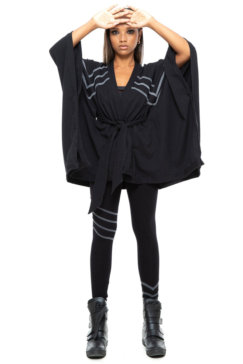 5D x Stellar Dust Asymmetric Kimono Jacket - Hoodies - Womens -  - FIVE AND DIAMOND