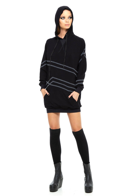5D x Stellar Dust Asymmetric Oversized Hoody - Hoodies - Womens -  - FIVE AND DIAMOND
