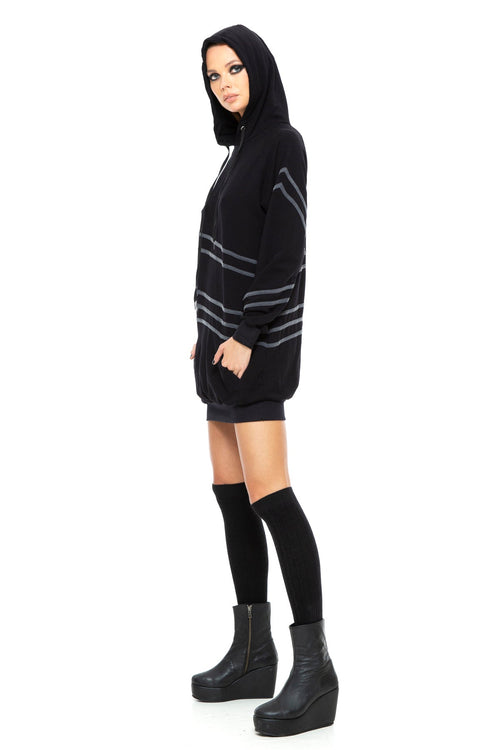 5D x Stellar Dust Asymmetric Oversized Hoody - Hoodies - Womens -  - FIVE AND DIAMOND