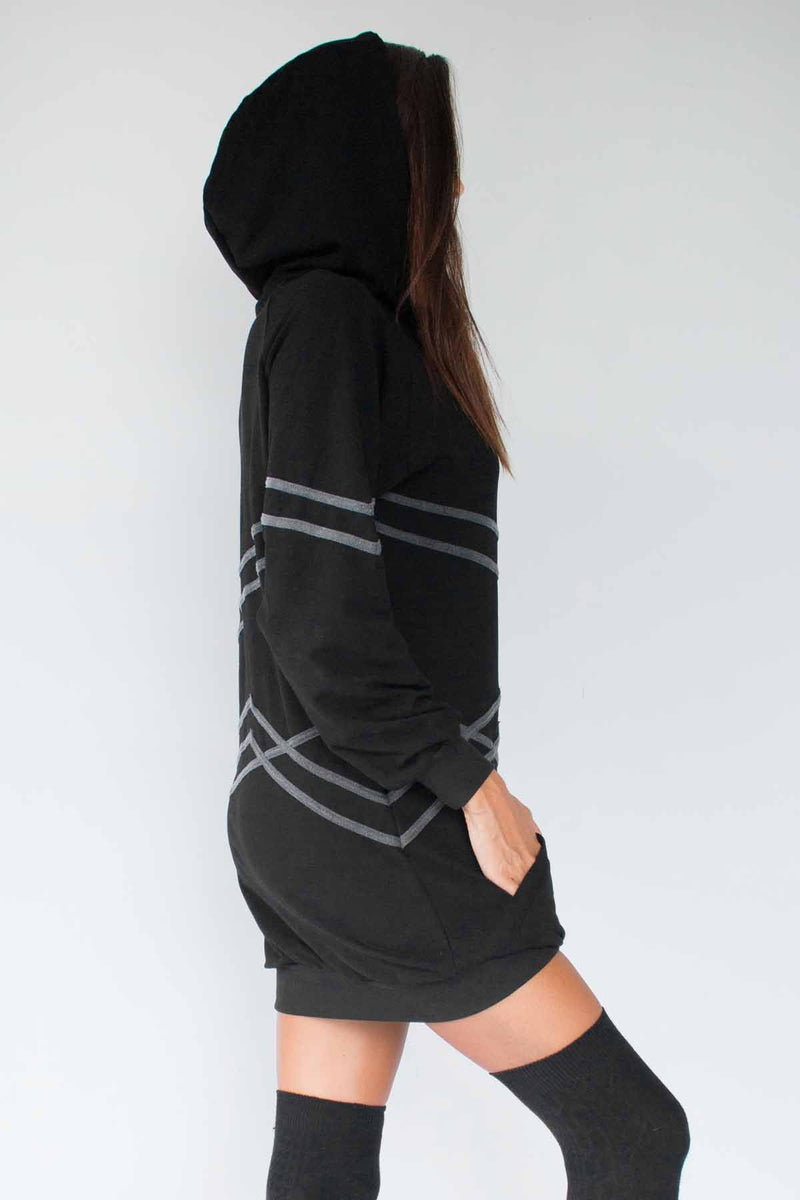 5D x Stellar Dust Asymmetric Oversized Hoody - Hoodies - Womens -  - FIVE AND DIAMOND