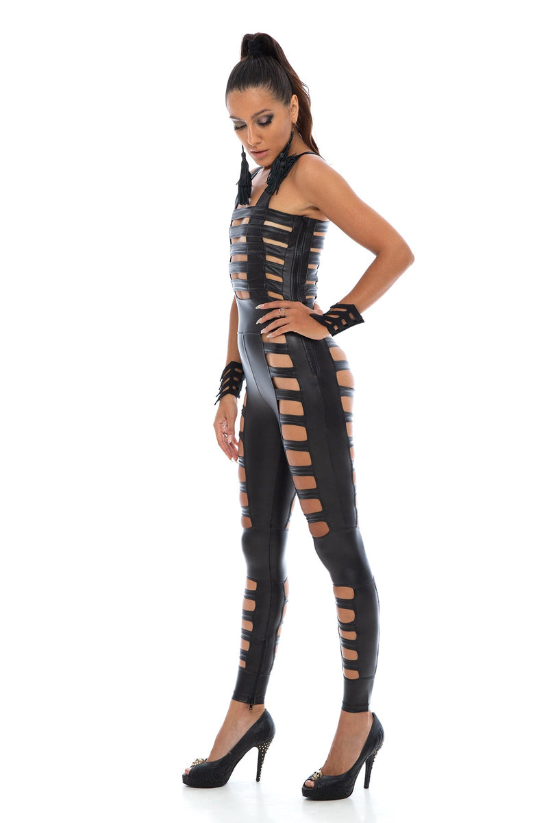 5D x Stellar Dust Cage Maxi Jumpsuit - faux leather Jumpsuit 5D x Stellar Dust 