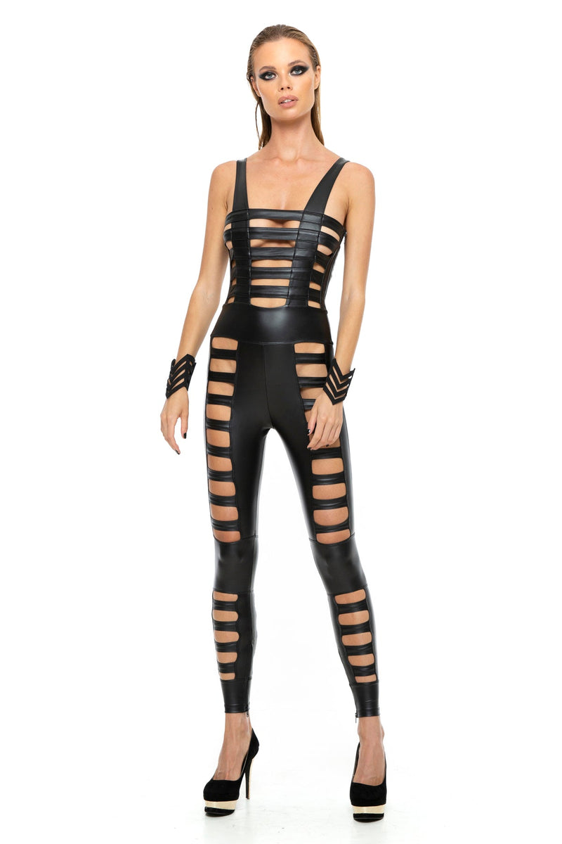 5D x Stellar Dust Cage Maxi Jumpsuit - faux leather Jumpsuit 5D x Stellar Dust 
