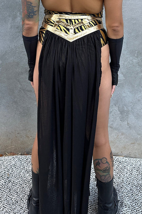 5D x Stellar Dust Chevron Cage Skirt - leather/rayon Skirts 5D x Stellar Dust 