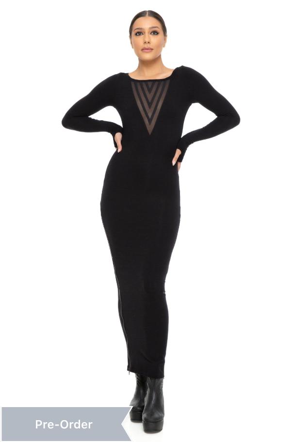 5D x Stellar Dust Chevron Maxi Dress